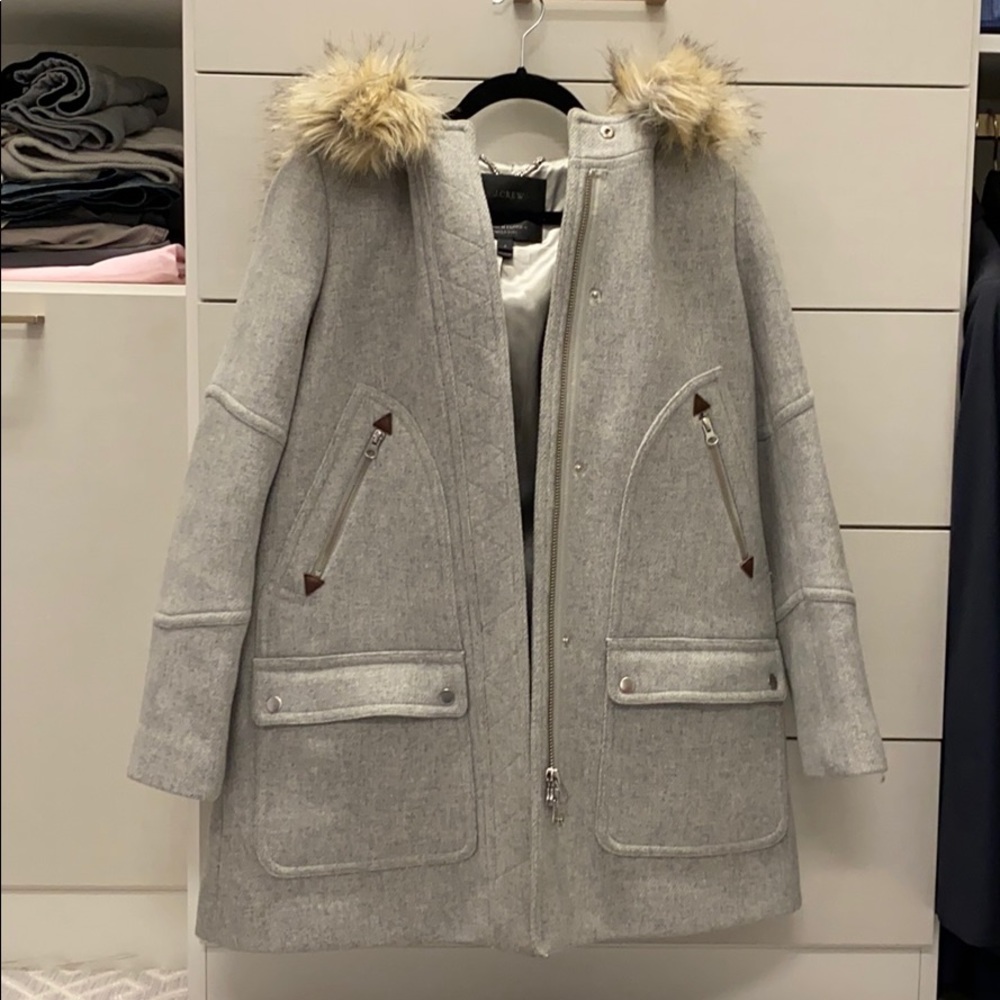 J.Crew Chateau Stadium Cloth Parka - gray